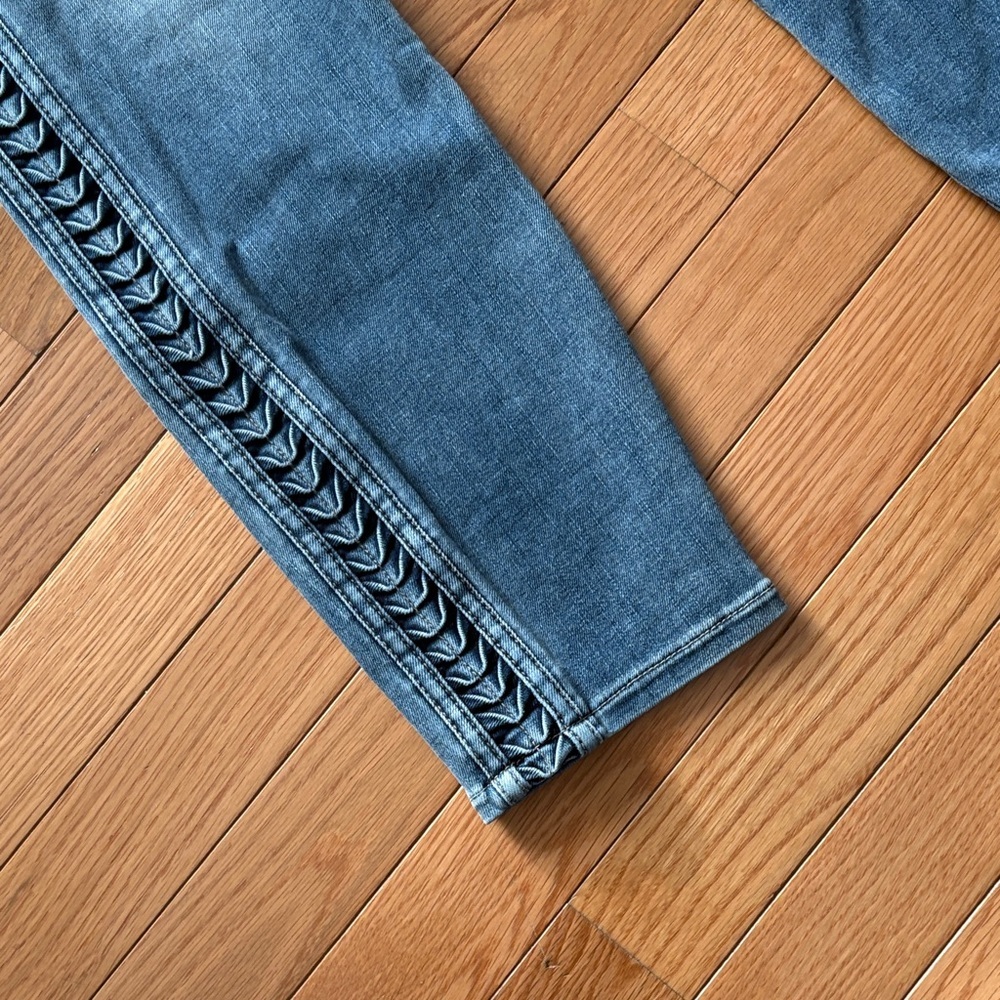 White House Black Market Blue Skinny Jeans with Side Pattern - Picture 7 of 9